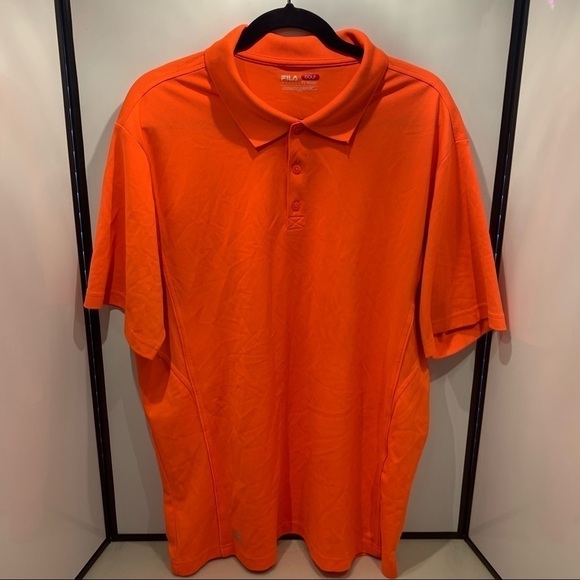 Fila Sport Shirt Adult XL Orange Performance Polo Golf Men - Picture 1 of 7